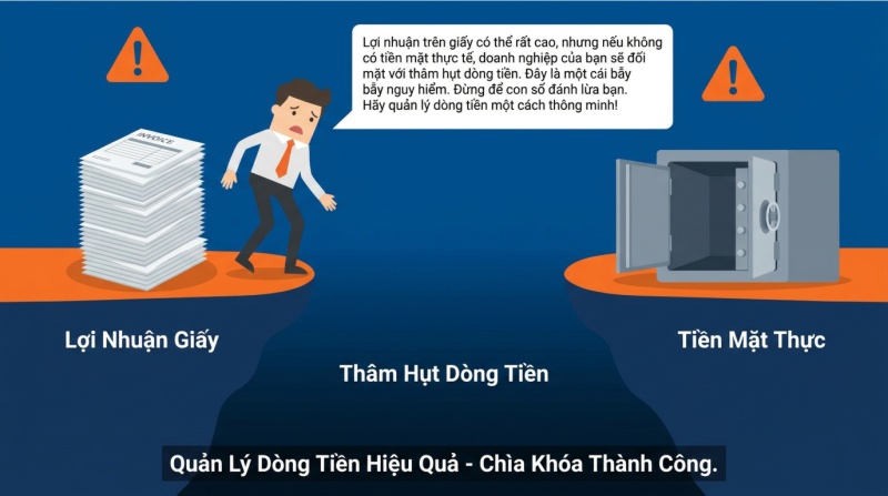 Lợi nhuận trên giấy và "Cái bẫy" thâm hụt dòng tiền