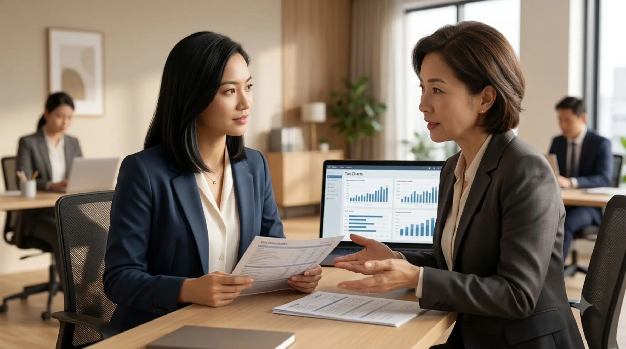 Chị Ba được tư vấn về rủi ro thuế bởi chuyên gia