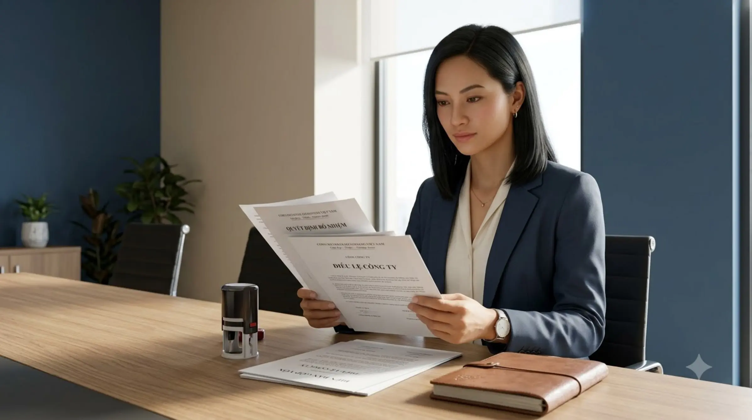 Chị Ba rà soát hồ sơ pháp lý công ty TNHH