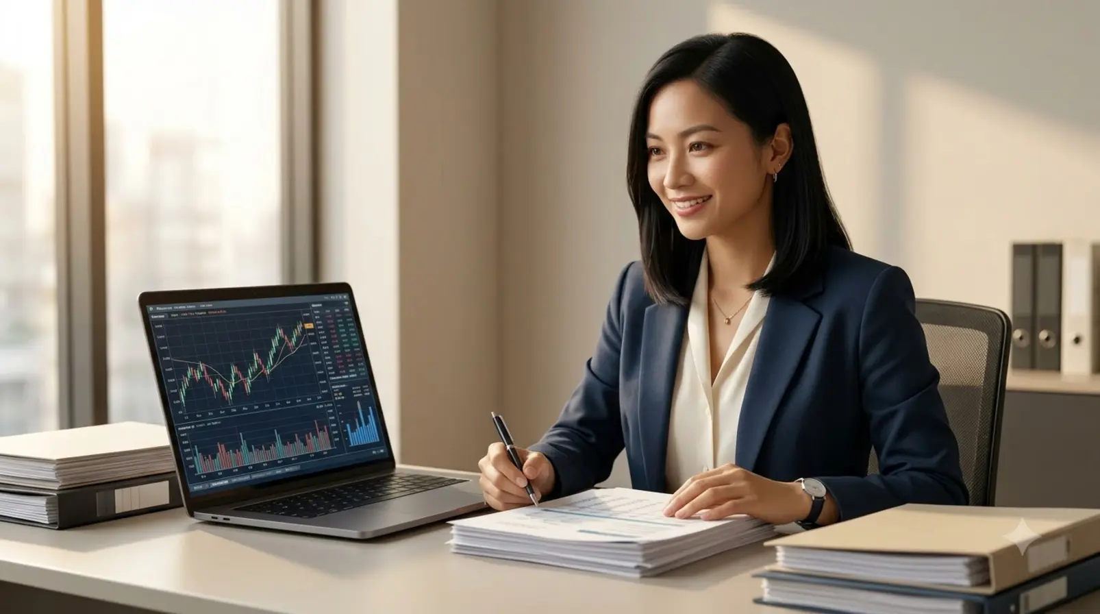 Chị Ba đang so sánh kế toán trọn gói và phần mềm kế toán tại văn phòng